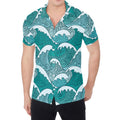 Surfing Wave Pattern Print Men's Shirt