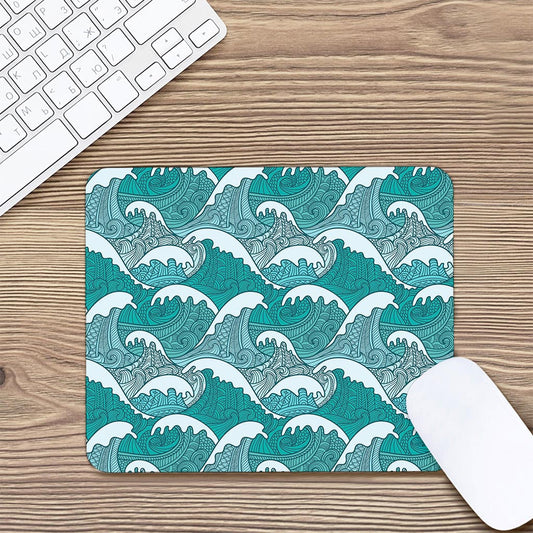 Surfing Wave Pattern Print Mouse Pad