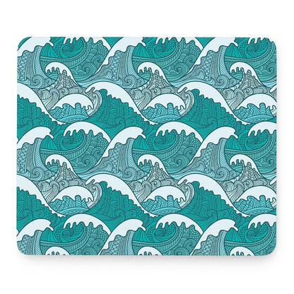 Surfing Wave Pattern Print Mouse Pad