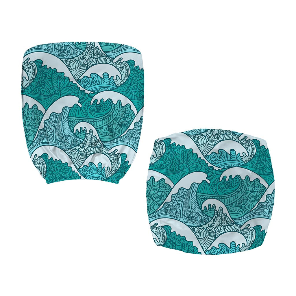 Surfing Wave Pattern Print Office Chair Cover