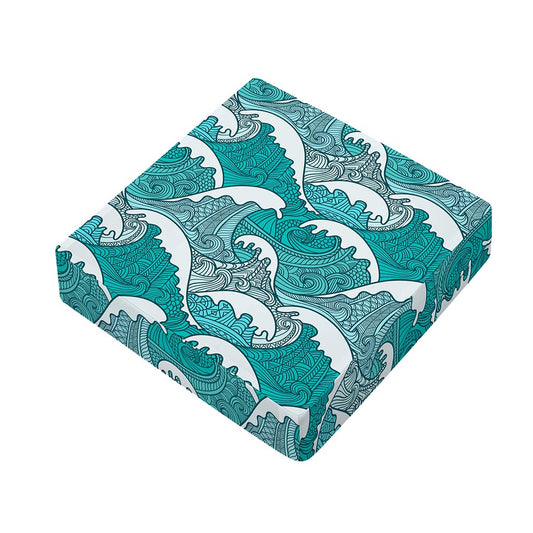 Surfing Wave Pattern Print Outdoor Seat Cushion Cover