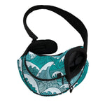 Surfing Wave Pattern Print Pet Sling Carrier