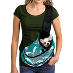 Surfing Wave Pattern Print Pet Sling Carrier