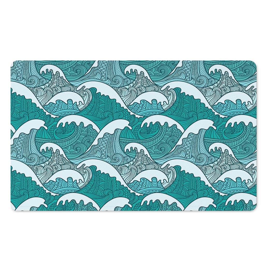 Surfing Wave Pattern Print Polyester Doormat