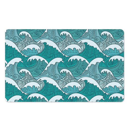 Surfing Wave Pattern Print Polyester Doormat