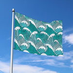 Surfing Wave Pattern Print Polyester Flag