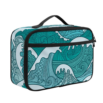 Surfing Wave Pattern Print Portable Lunch Bag