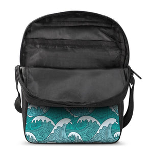 Surfing Wave Pattern Print Rectangular Crossbody Bag