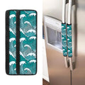 Surfing Wave Pattern Print Refrigerator Handle Covers