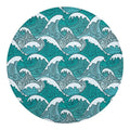 Surfing Wave Pattern Print Round Blanket