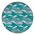 Surfing Wave Pattern Print Round Floor Mat