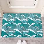 Surfing Wave Pattern Print Rubber Doormat
