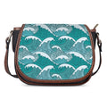 Surfing Wave Pattern Print Saddle Bag