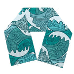 Surfing Wave Pattern Print Scarf