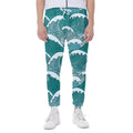 Surfing Wave Pattern Print Joggers