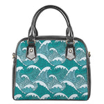 Surfing Wave Pattern Print Shoulder Handbag