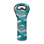 Surfing Wave Pattern Print Single Neoprene Wine Tote