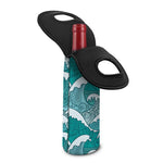 Surfing Wave Pattern Print Single Neoprene Wine Tote