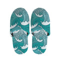 Surfing Wave Pattern Print Slippers