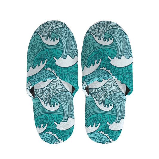 Surfing Wave Pattern Print Slippers