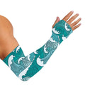 Surfing Wave Pattern Print Sun Protection Arm Sleeves