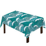 Surfing Wave Pattern Print Tablecloth