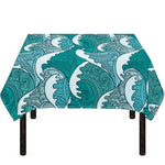 Surfing Wave Pattern Print Tablecloth
