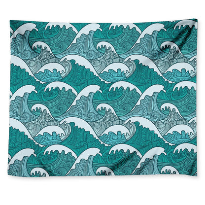 Surfing Wave Pattern Print Tapestry