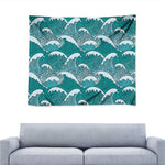 Surfing Wave Pattern Print Tapestry
