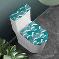 Surfing Wave Pattern Print Toilet Lid And Tank Cover Set