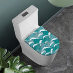 Surfing Wave Pattern Print Toilet Lid Cover