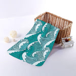 Surfing Wave Pattern Print Towel