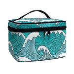 Surfing Wave Pattern Print Travel Makeup Bag