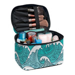 Surfing Wave Pattern Print Travel Makeup Bag