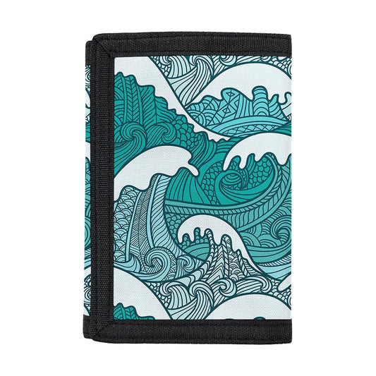 Surfing Wave Pattern Print Trifold Wallet