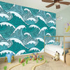 Surfing Wave Pattern Print Wall Sticker