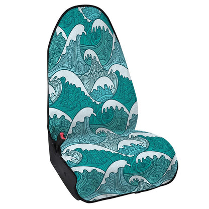 Surfing Wave Pattern Print Waterproof Car Seat Cover