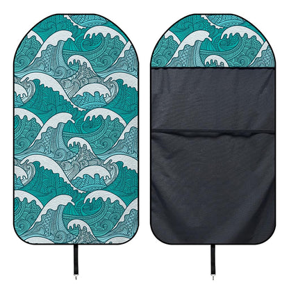 Surfing Wave Pattern Print Waterproof Car Seat Cover