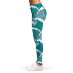 Surfing Wave Pattern Print Women's Leggings