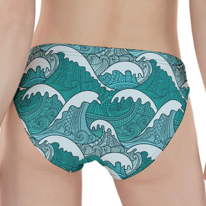 Surfing Wave Pattern Print Women's Panties