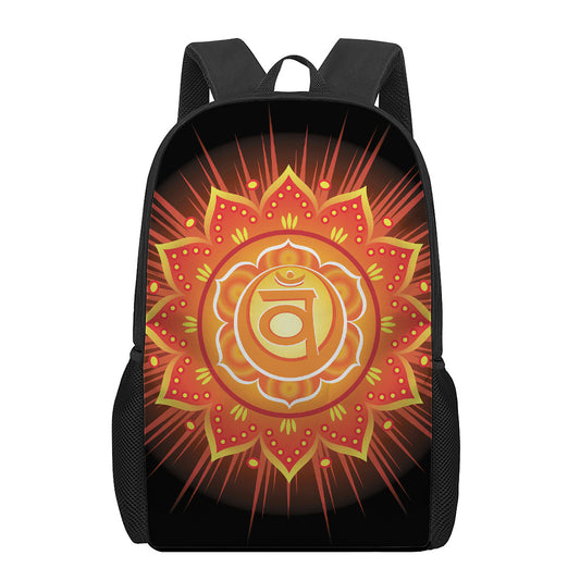 Swadhisthana Chakra Mandala Print 17 Inch Backpack