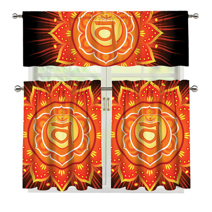 Swadhisthana Chakra Mandala Print 3 Piece Kitchen Curtains
