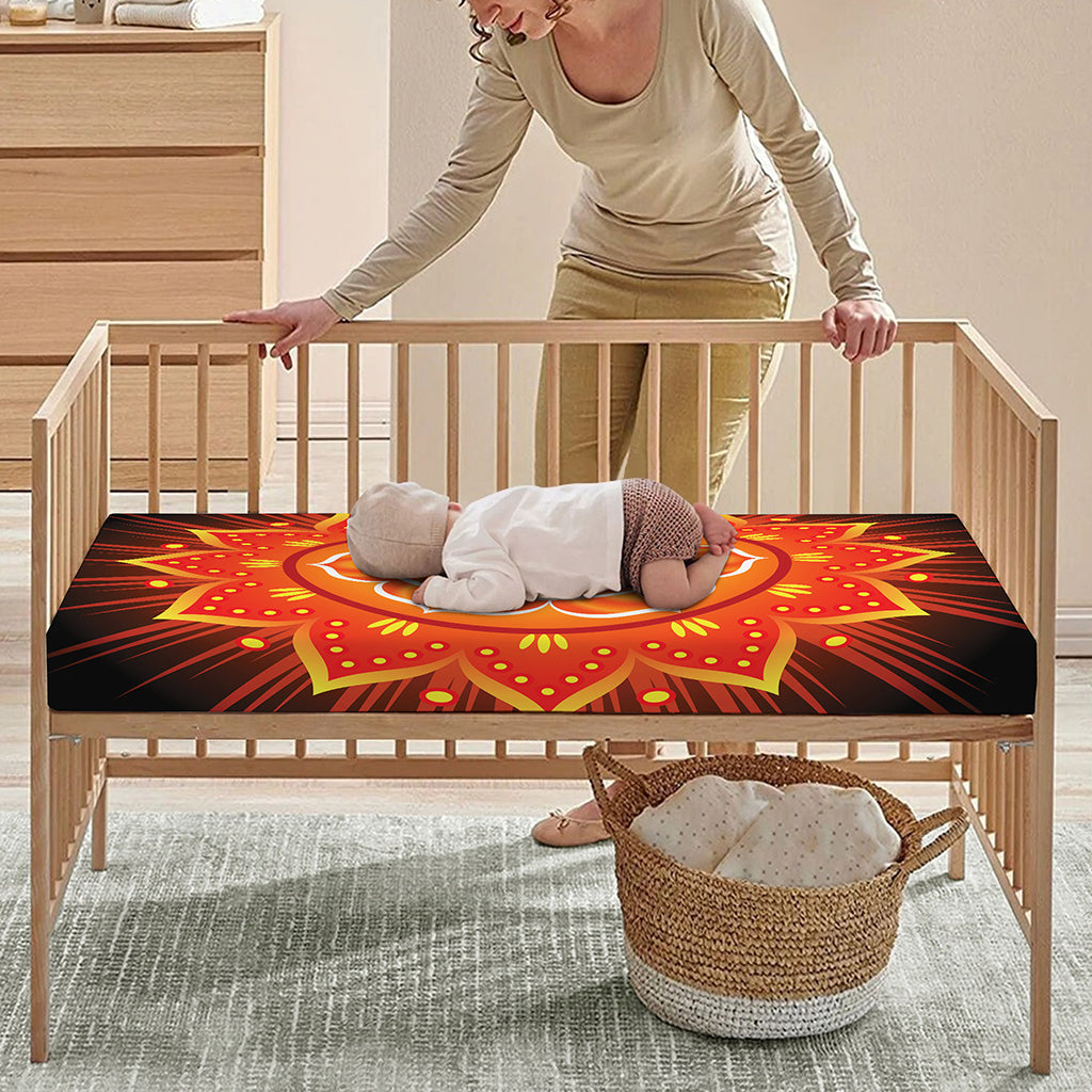 Swadhisthana Chakra Mandala Print Baby Crib Sheet