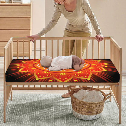 Swadhisthana Chakra Mandala Print Baby Crib Sheet