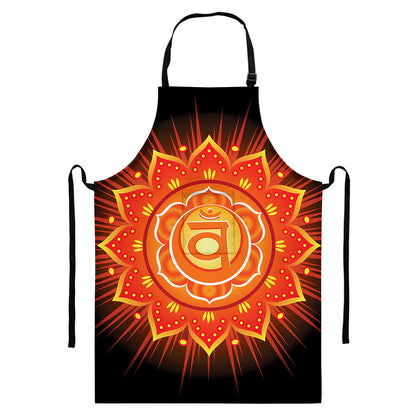 Swadhisthana Chakra Mandala Print Bib Apron With Pocket