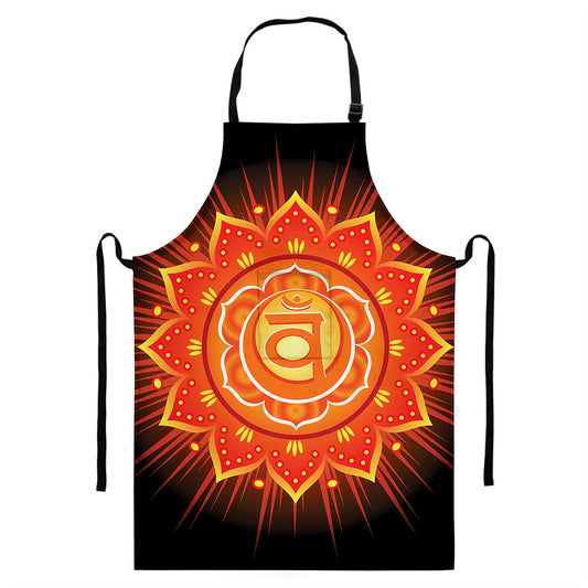 Swadhisthana Chakra Mandala Print Bib Apron With Pocket