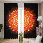 Swadhisthana Chakra Mandala Print Blackout Pencil Pleat Curtains