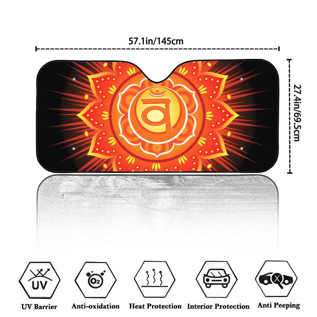 Swadhisthana Chakra Mandala Print Car Windshield Sun Shade