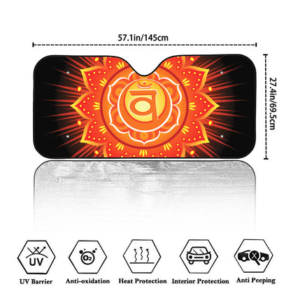 Swadhisthana Chakra Mandala Print Car Windshield Sun Shade
