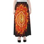 Swadhisthana Chakra Mandala Print Chiffon Maxi Skirt